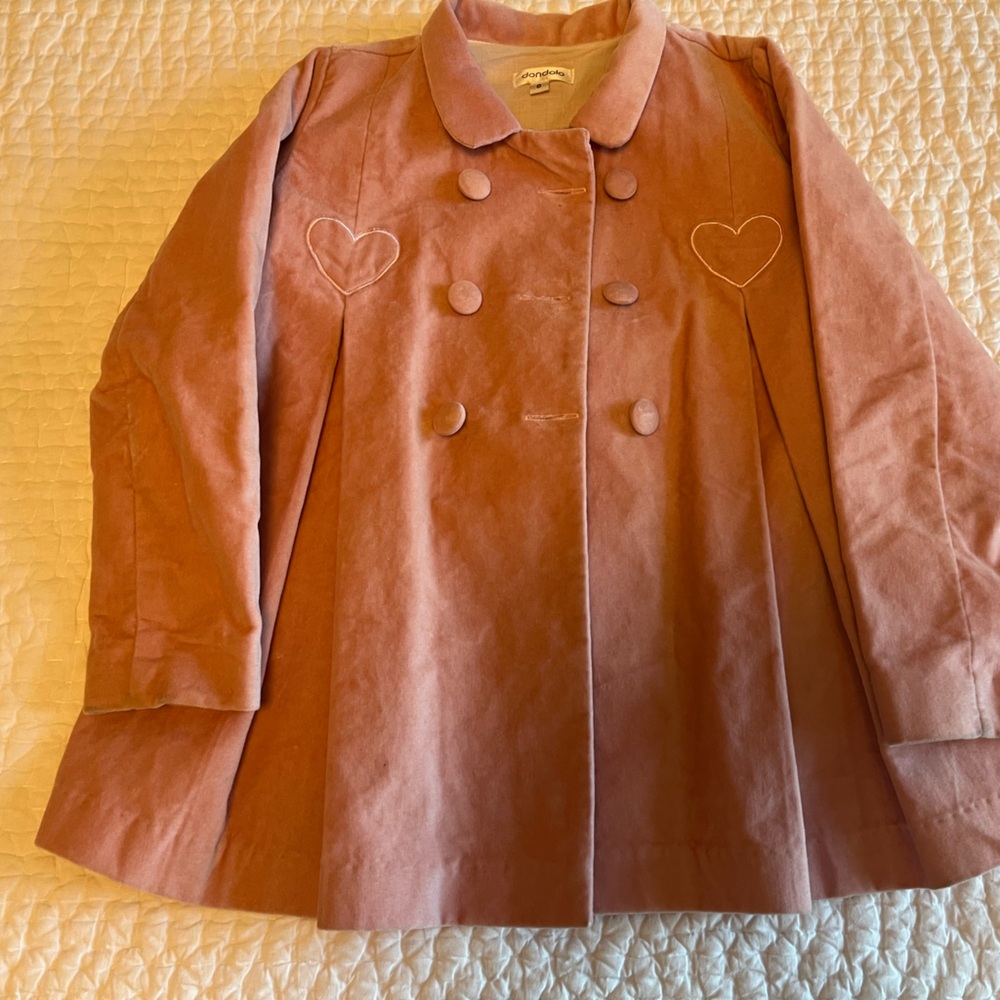 Girls Dondolo Velvet Pink Coat size 6